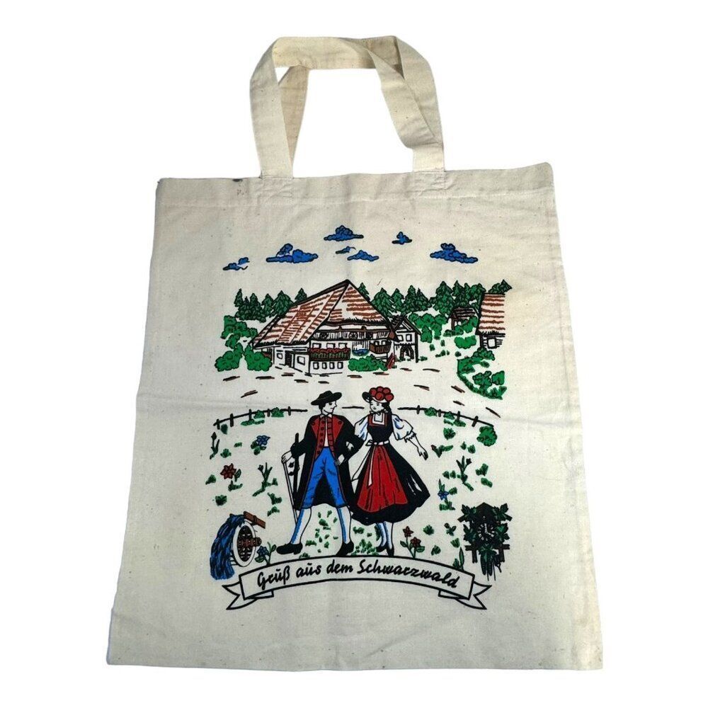 Vintage German Grub Aus Dem Schwarzwald Tote Bag With Black Forest Print READ